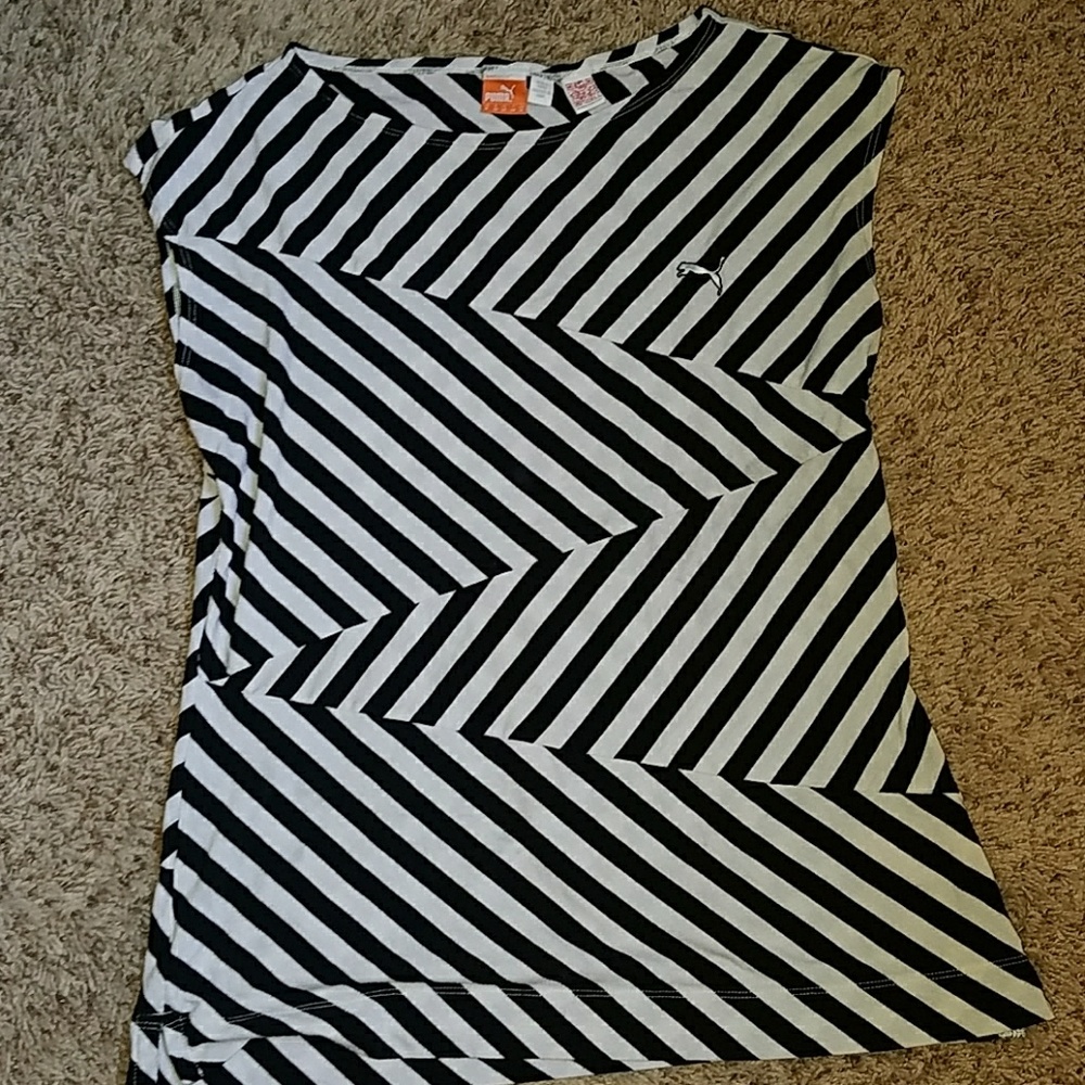 Striped Puma workout shirt